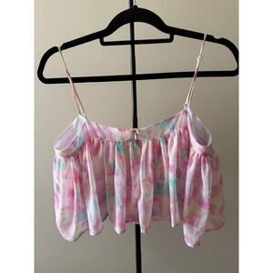 Koch Tie Dye Swing Cropped Tank Top Size Medium